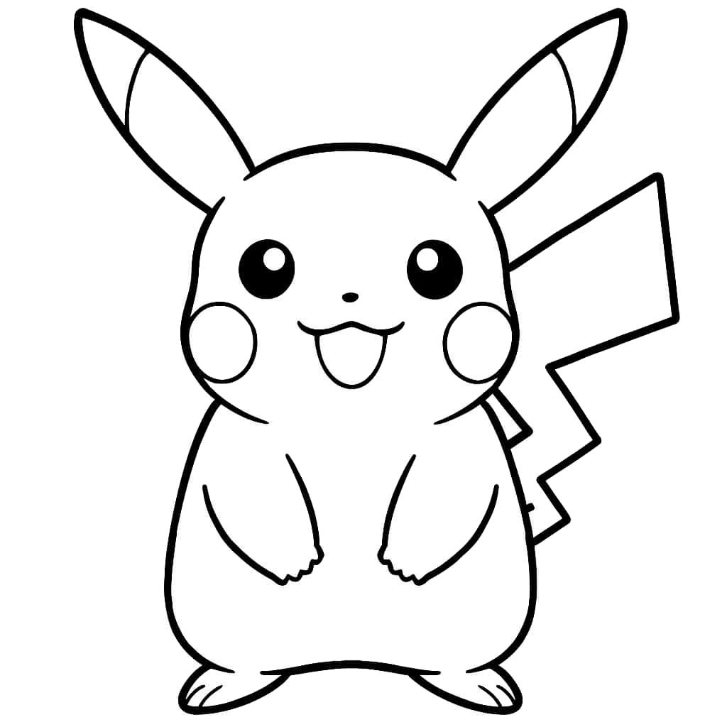 Pokemon Coloring Pages – Simple Pikachu Coloring Page - Coloring Pages