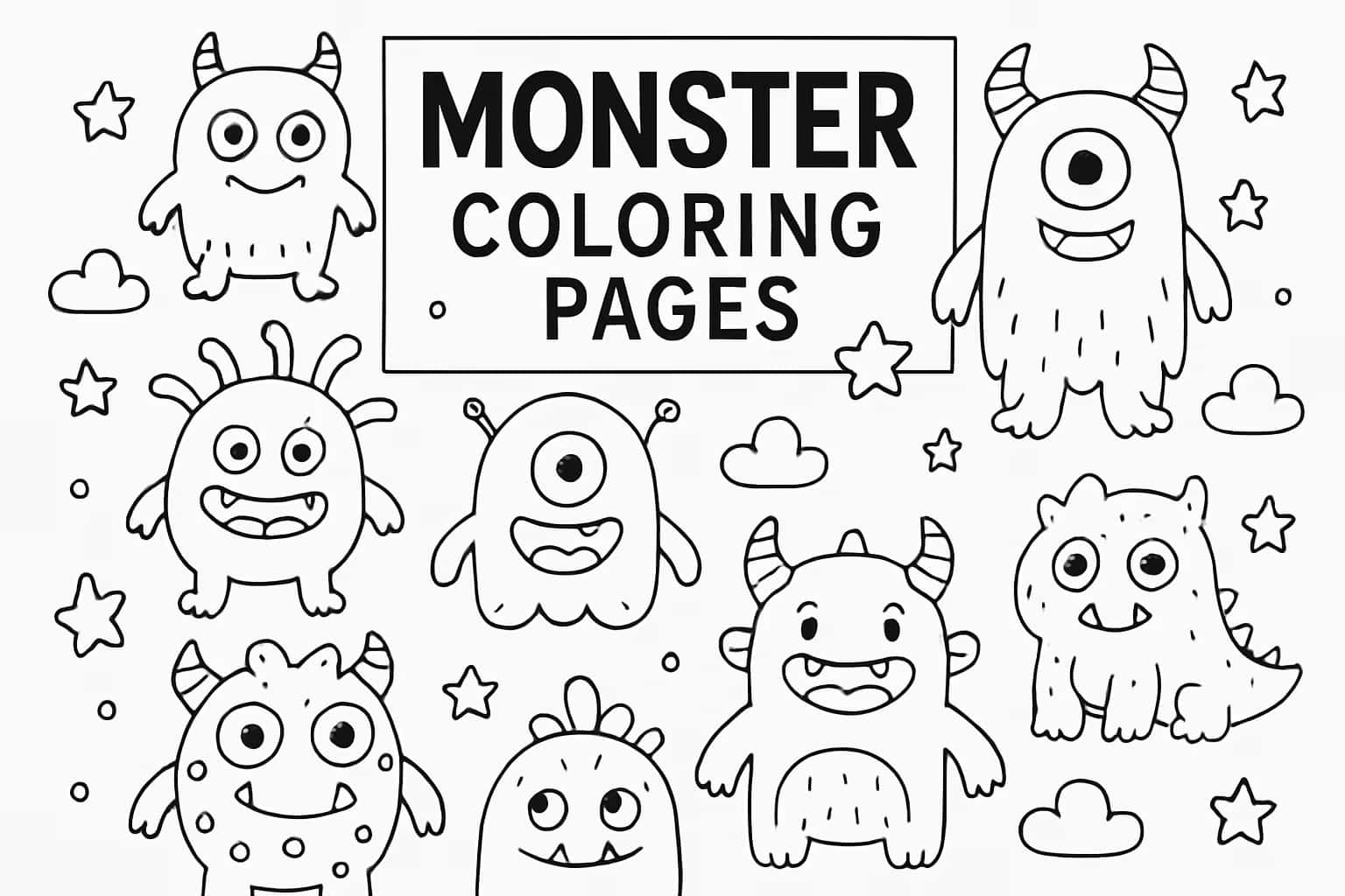 Monster Coloring Pages | Free Printable Mythical Creatures Sheets - Coloring Pages